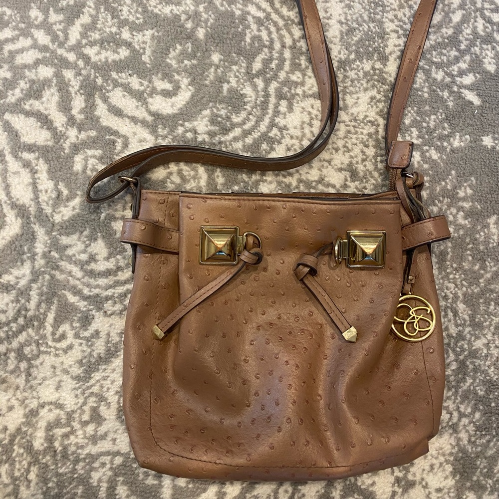 Jessica Simpson brown/tan and gold bag/ cross body bag